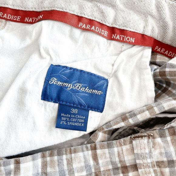 Tommy Bahama Mens Casual Shorts Plaid Brown Paradise Nation Size 38 - Picture 5 of 10